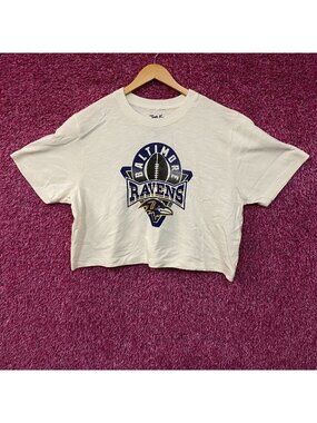 Junk Food Clothing Baltimore Ravens Women's Mock Neck Crop T-Shirt 2XL
